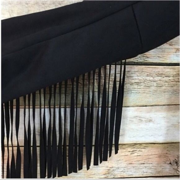 NWT Rachel Rachel Roy Fringe Vegan Suede Jacket - Black - Large - Picture 6 of 12